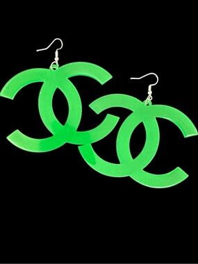 Streetwear Fashion Neon Green Earrings